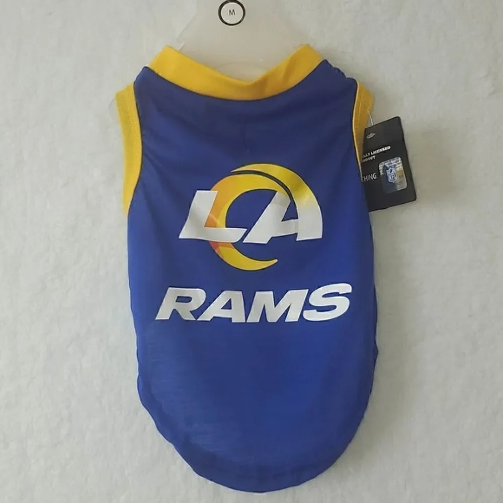 Silver Paw Los Angeles Rams Doggie T Shirt Jersey Size Medium